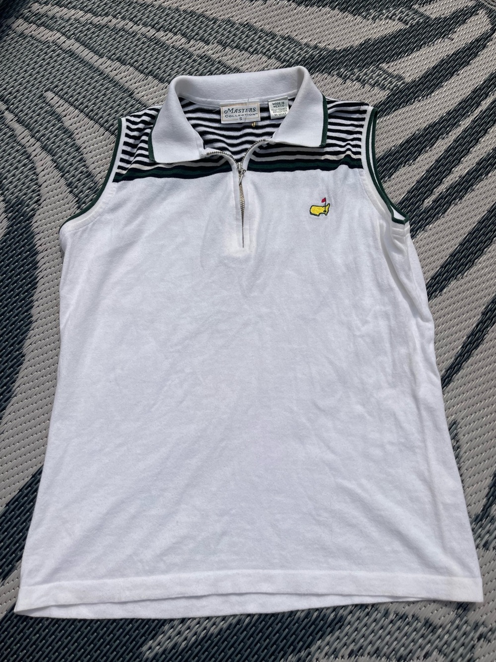 Masters Collection Sleeveless Golf Polo Shirt Women’s Knit 1/4 Zip Sm Vtg